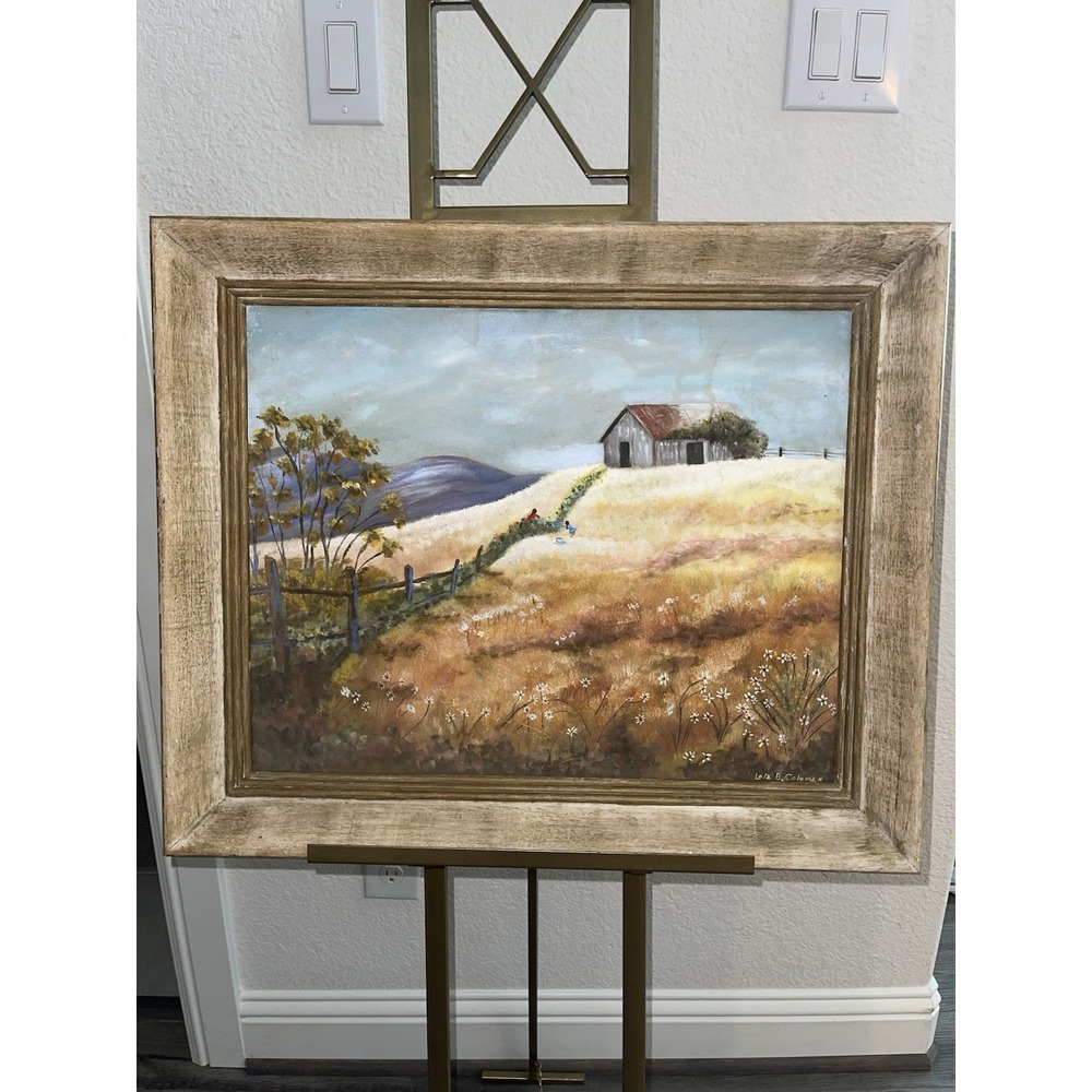 Vintage 1979 Original Oil Painting "The Berry Pickers" Signed 16X20